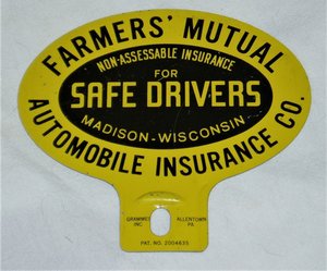 License Plate Topper, Farmers' Mutual Automobile Insurance Company