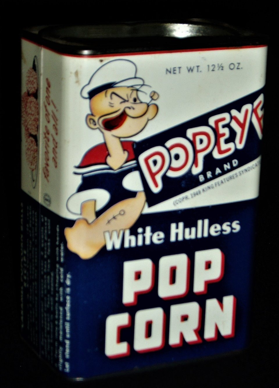 Vintage Tin Popeye Popcorn, Movie TV Prop