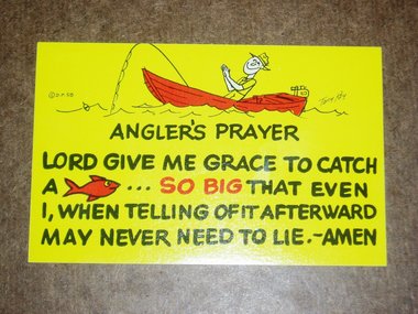 Humorous Fishing Postcard, Angler's Prayer