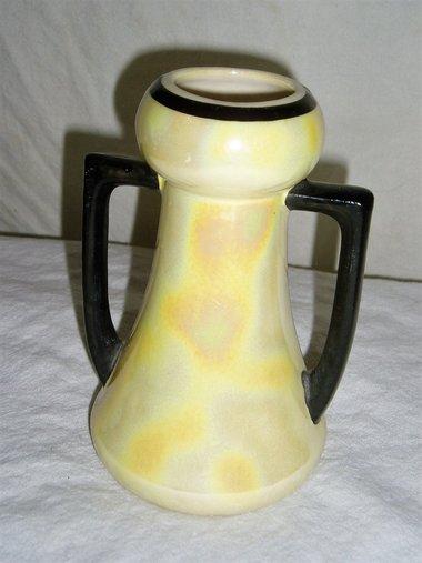 Czech 2-Handled Vase, Porcelain Opalescent Glaze