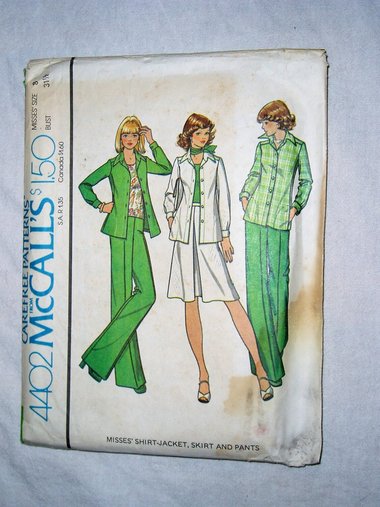 Vintage McCall's Pattern, Misses' Shirt Jacket Skirt Pants, 4402 Size 8
