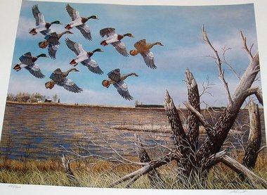 Robert Hinton Numbered Print, Grass Lake Gathering, Free USA Shipping