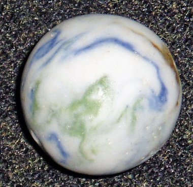 Crockery Marble, Green and Blue Lined, 25/32", .800", Free USA Shipping