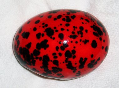 Ceramic Egg, Red with Black Spots, For Home and Holiday Decorating, Second Egg Ships Free