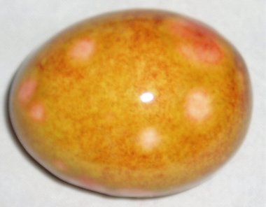 Ceramic Egg, Brown with Pink Spots, For Home and Holiday Decorating, Second Egg Ships Free