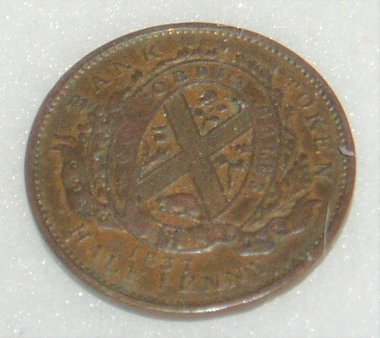 1837 Quebec Bank Token, 1/2 Penny, Free USA Shipping