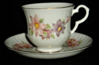 Cup & Saucer, Royal Bengal, Floral Pattern, India Bone China