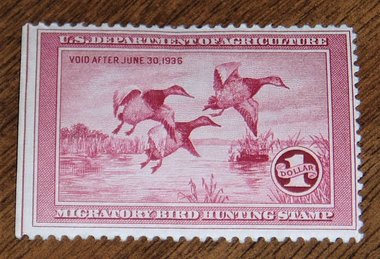 30% Off Federal Duck Stamp, RW2, Original Gum Lightly Hinged, 1935-36, Free USA Shipping