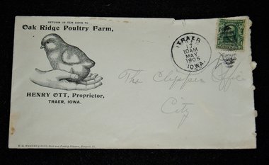 Illustrated Advertising Cover, Oak Ridge Poultry Farm, Traer Iowa,  Additional Items Ship Free