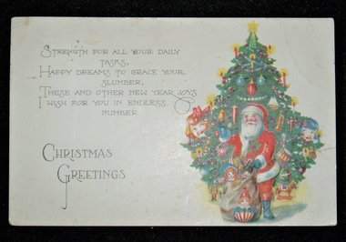Postcard Christmas, Santa with Sack of Toys, #303, Add. Cards Ship Free