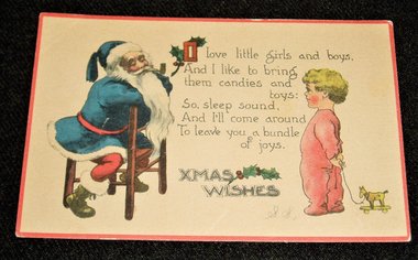 Antique Santa Postcard, Blue Robe, 2nd Card Ships Free
