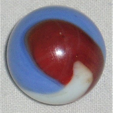 Akro Agate Shooter Marble, Patriot 27/32", Mint Minus, Free USA Shipping