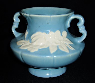 Weller Floral Vase, Blue and White