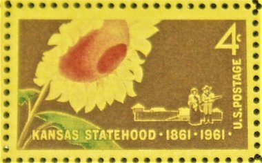Mint 4c Stamp Sheet, Kansas Statehood, Scott Catalog #1183 x 50 Stamps