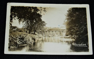 RPPC, RR Bridge & Train, Little Cedar IA,  Real Photo Post Card