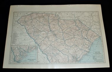Map Page, South Carolina, 1932, Large 13.5" by 19.75"