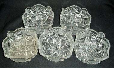 Ornate Faceted Berry Bowls, Set of 5