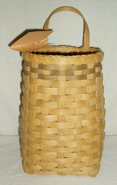 Vintage Handwoven Basket, Sally Kuntz Candle Wall Pocket