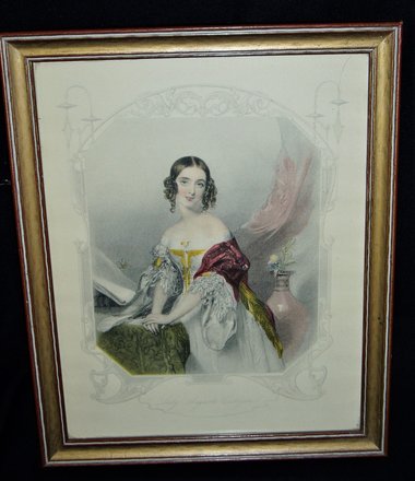 Antique Framed Picture, Lady Augusta Cadogan