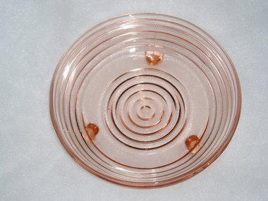 Manhattan Candy Bowl, Open Three-Footed, Pink, c. 1939-41
