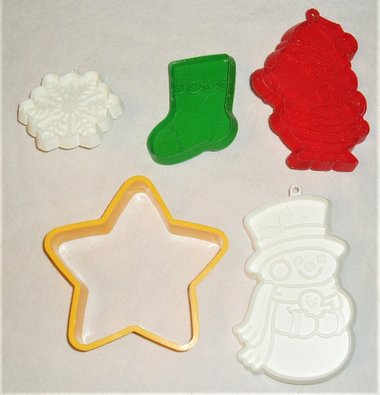 Vintage Cookie Cutters, Christmas x 5