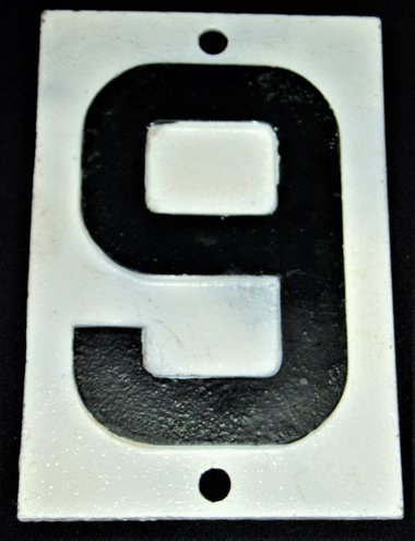 Industrial Plate Steel House/Sign Number #6 or "9"