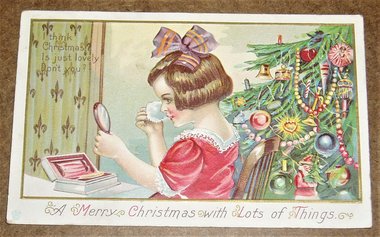 Christmas Girl with First Makeup Kit, Additional Cards Ship Free
