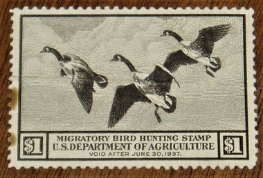 Federal Duck Stamp RW3, No Gum