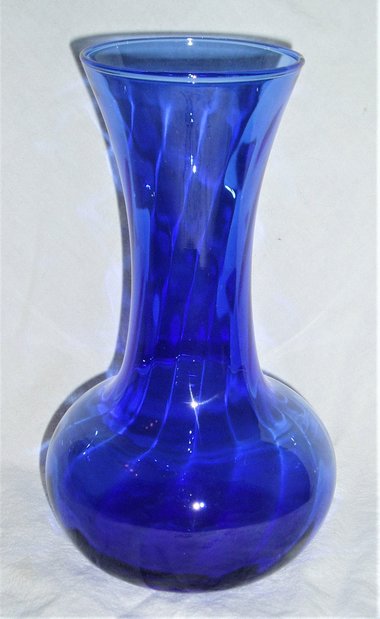 Cobalt Blue Vase, Indiana Glass, Illusions