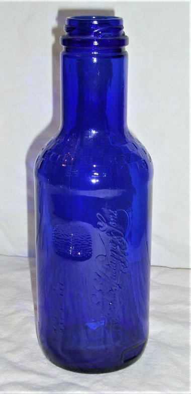 Vintage 1992 Ferolito Vultaggio & Sons Cobalt Blue Glass 20 Oz Bottle 9" Tall