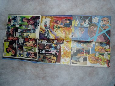 Superhero 16 Comic Book Pages, Excalibur, Upcycle, Scrapbooking or Art Project Supplies