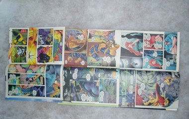 Superhero 16 Comic Book Pages, X-Force, Upcycle, Scrapbooking or Art Project Supplies