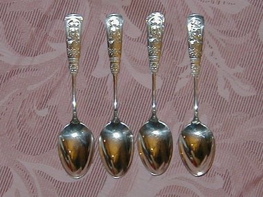 Antique Sterling Spoons, Gilpen-Founaineblau, Benedict/Gorham, 2 Spoons, Free USA Shipping