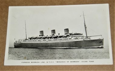 Real Photo RPPC Postcard, Steamship Monarch of Bermuda
