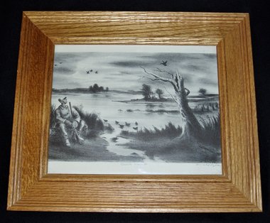 Framed Lithograph Print, Duck Hunter by Arnold Blanch