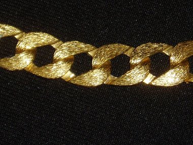Vintage Napier Choker or Short Necklace, Gold tone, 17"