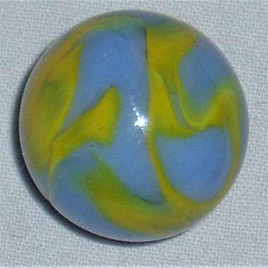 Alley Agate Shooter, Swirl Marble 1.005", Blue Yellow