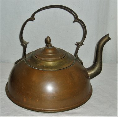 Copper Brass Kettle Teapot, Ethan Allen, Made in Israel