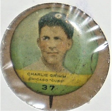 Charlie Grimm Baseball Pin, 1932 Orbit Gum