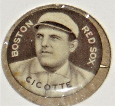 Eddie Cicotte, 1912 Baseball Pin, Sweet Caporal Cigarettes