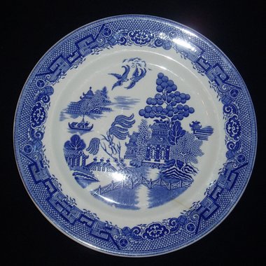Mayer China Willow Blue, Dinner Chop Plate Charger, 11", Hairline