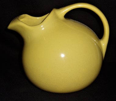 Vintage Ball Pitcher, Yellow Ceramic