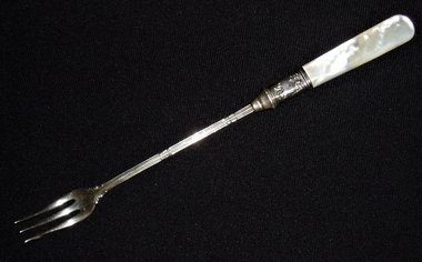 Antique Pickle Fork, Sterling and Mother of Pearl, Landers Fafay & Clark