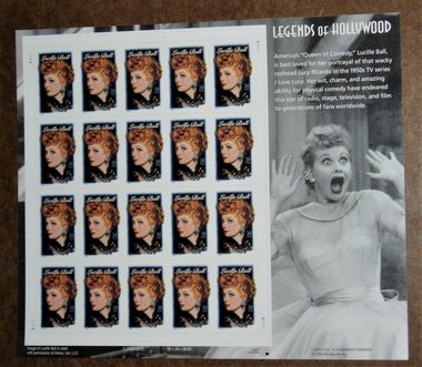 Mint 34c Stamp Sheet, Lucille Ball, Legends of Hollywood, Scott Catalog #3523 x 20 Stamps