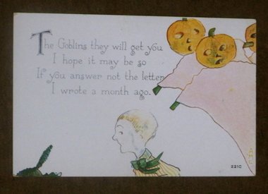 Halloween Postcard, Owen 221C  Pumpkin Goblins