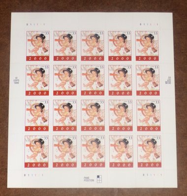 Mint 33c Stamp Sheet, Millennial Baby, Scott Catalog #3369 x 20 Stamps