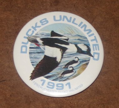 Ducks Unlimited Pinback, 1991, DU