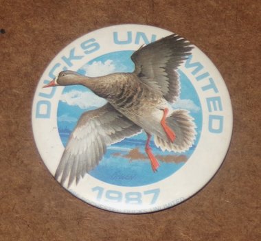 Ducks Unlimited Pinback, 1987, DU