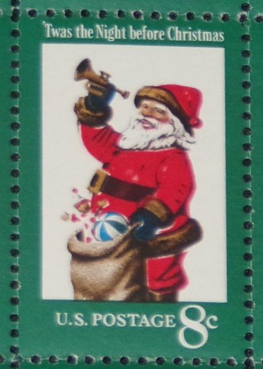 Mint 8c Stamp Sheet, Christmas Santa Claus, Scott Catalog #1472, 50 Stamps