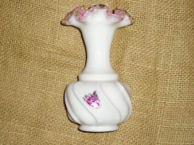 Fenton Vase, Peach Crest, Vintage, On Sale